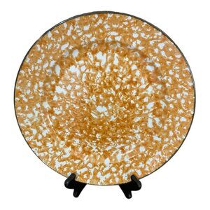 Stangl Town And Country Dinner Plate Vintage Orange Sponge Pattern 10.5 Inch